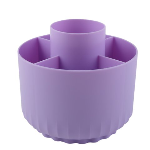 подставка для канцелярских принадлежностей пластиковая вращающаяся 5 отделений сиреневая 251125