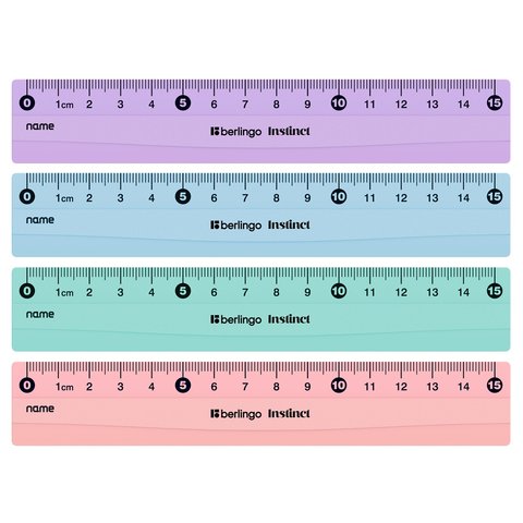 линейка 15см пластик "Pastel" , непрозрачная, ассорти