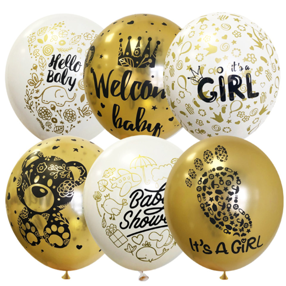шар с днем рождения welcome baby girl 30см 6076269