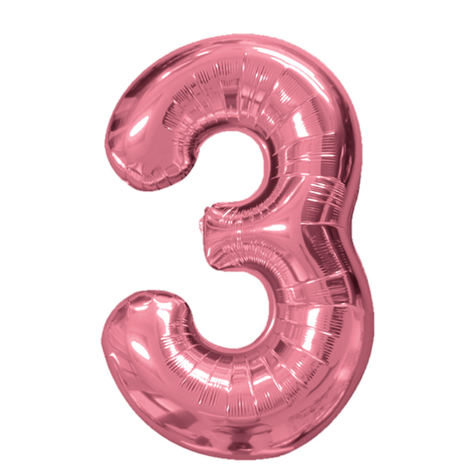 шар фольгированный цифра 3 rose gold 6073336