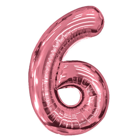 шар фольгированный цифра 6 rose gold 6073367