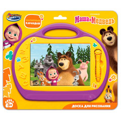 игра Маша и медведь магнитная доска для рисования 20х15см 38635 игра Маша и медведь магнитная доска для рисования 20х15см 38635