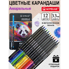 цветные карандаши 12 цветов акварельные Blackwood металлическая упаковка acm.art-aq12 цветные карандаши 12 цветов акварельные Blackwood металлическая упаковка acm.art-aq12