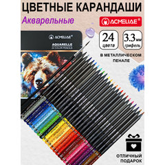 цветные карандаши 24 цвета акварельные Blackwood металлическая упаковка acm.art-aq24 цветные карандаши 24 цвета акварельные Blackwood металлическая упаковка acm.art-aq24