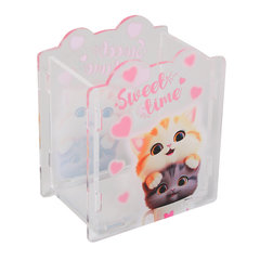 стакан для ручек пластиковая cute cats 251890 кокос