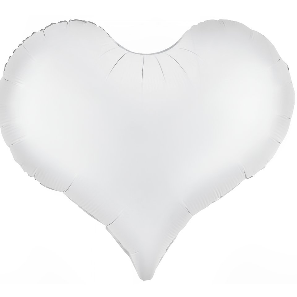 шар фольгированный сердце белый сатин 61см 24838