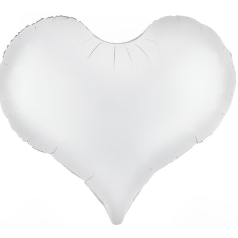 шар фольгированный сердце белый сатин 61см 24838
