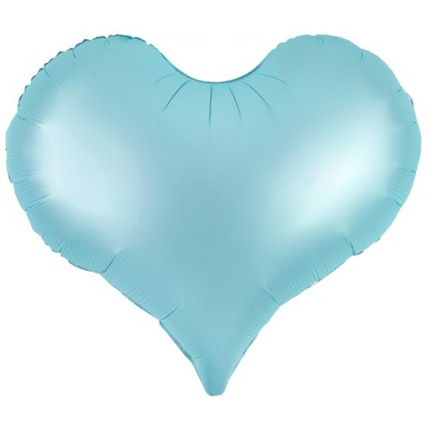 шар фольгированный сердце голубой сатин 61см 24843