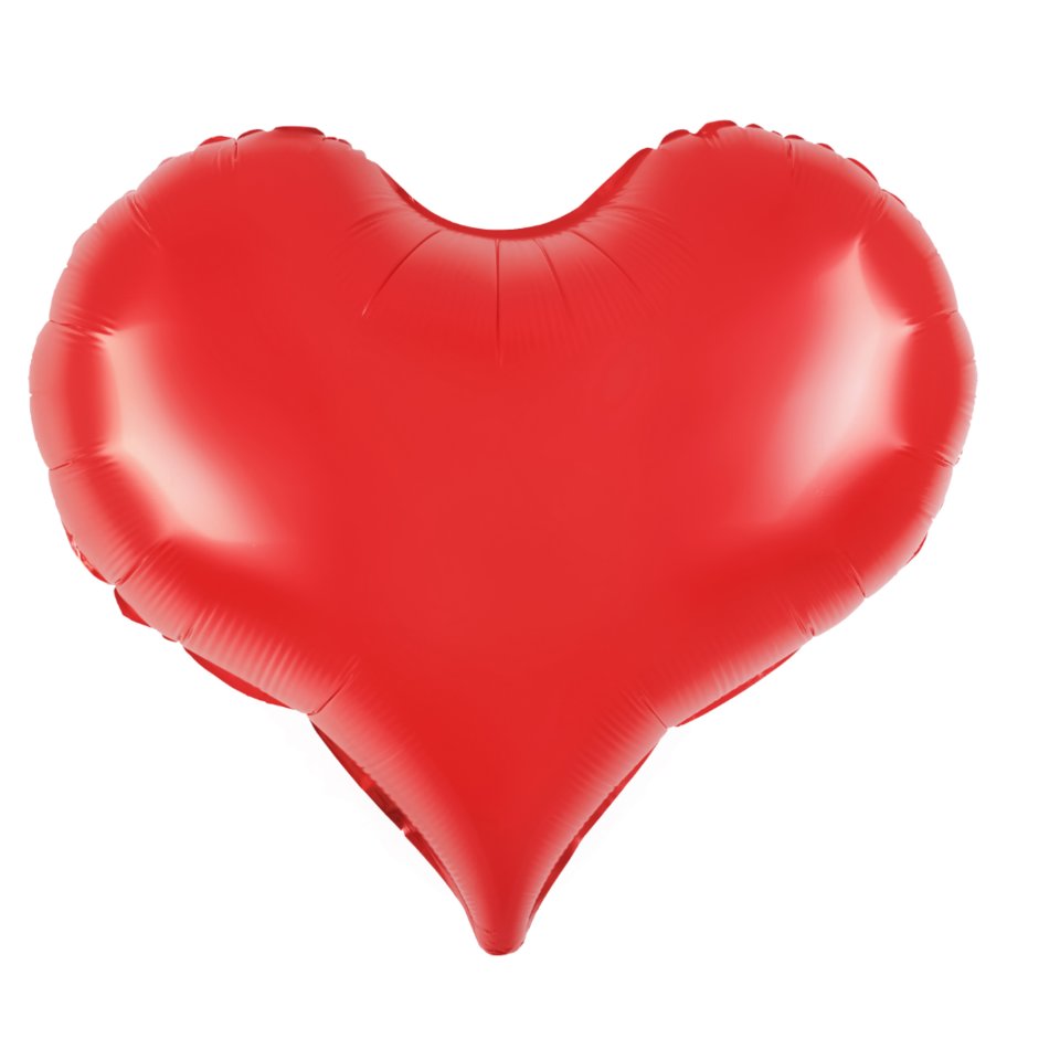 шар фольгированный сердце красный сатин 61см 24848s