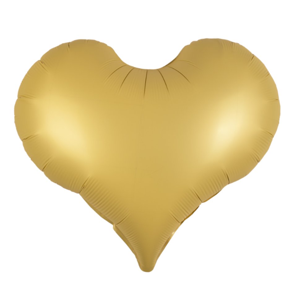 шар фольгированный сердце светлое золото сатин 61см 24842