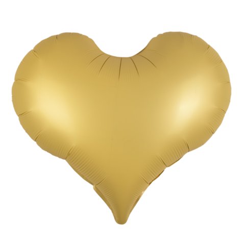 шар фольгированный сердце светлое золото сатин 61см 24842