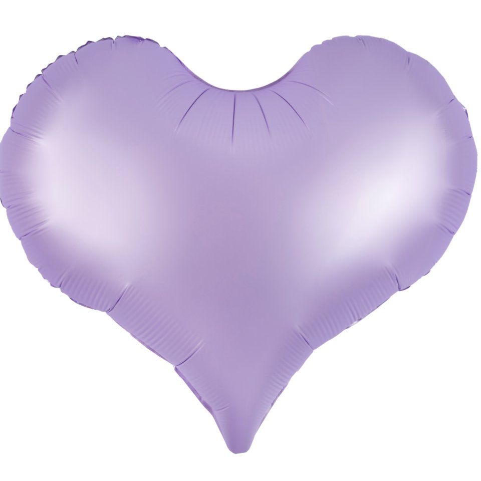 шар фольгированный сердце сиреневый сатин 61см 24845