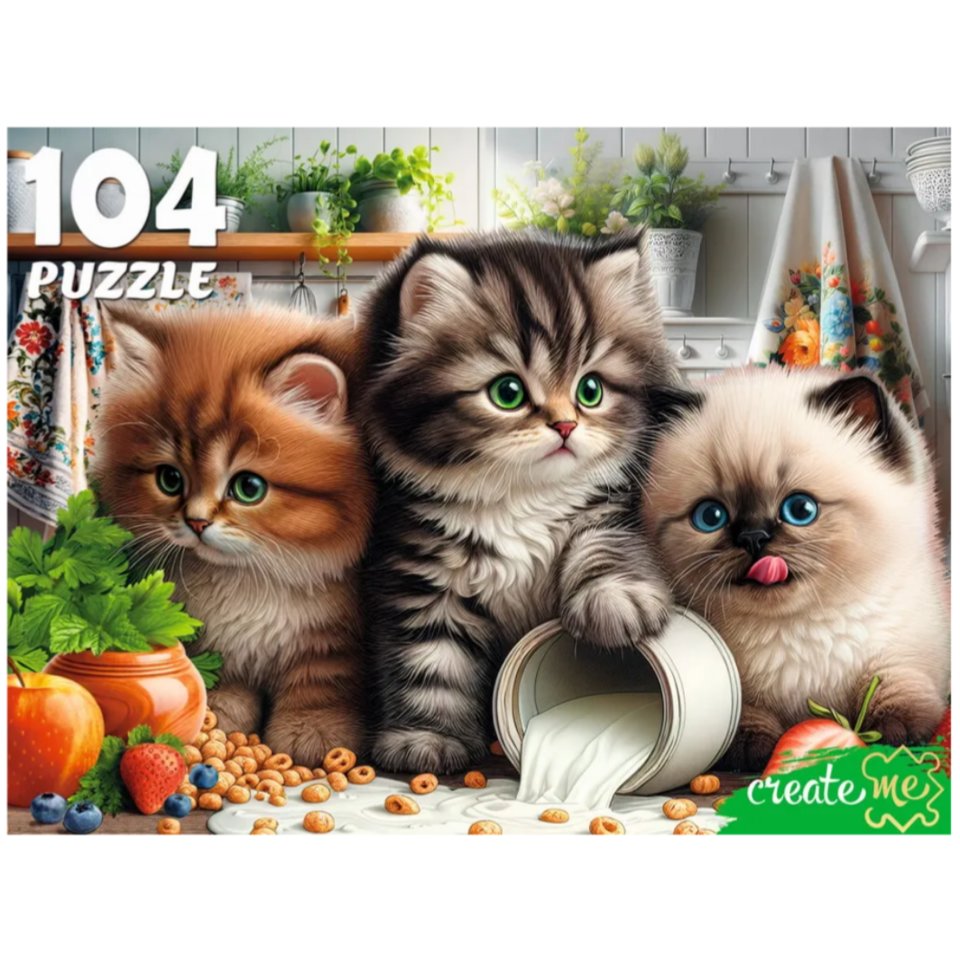 пазлы 104 Три котенка на кухне 7605
