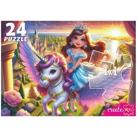 пазлы 24 макси Полет принцессы на единороге 0211