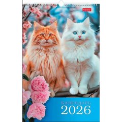 календарь настенный 30х45 люкс Кошки на гребне 34626 091851 2026г