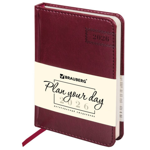 ежедневник А6 датированный Imperial бордовый 117254 2026г