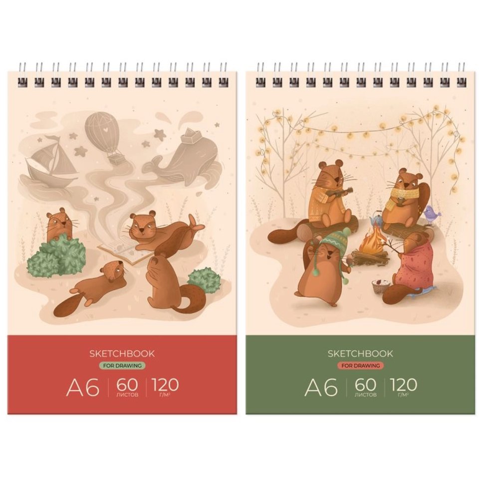 скетчбук А6 60л Фантазеры гребень 120г/м 58071 365262