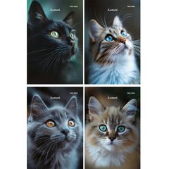 блокнот А6 24 листа Фото котов скрепка 4695