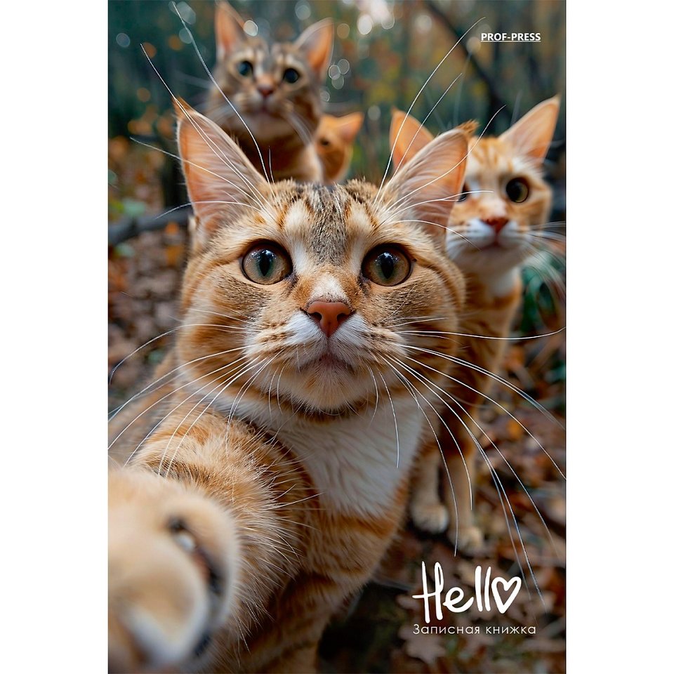 книга для записи А5 160л Фотография котиков клетка 1695