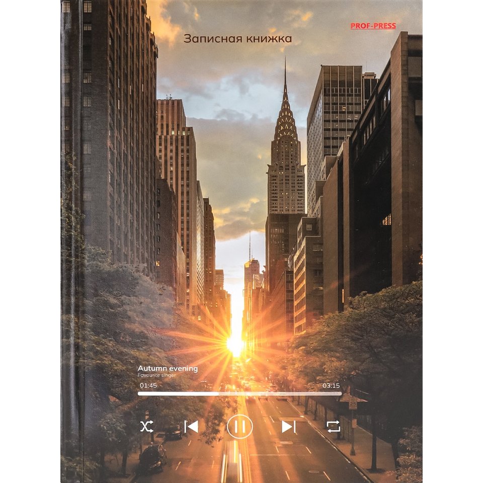 книга для записи А5 80л Городской плейлист клетка 5759