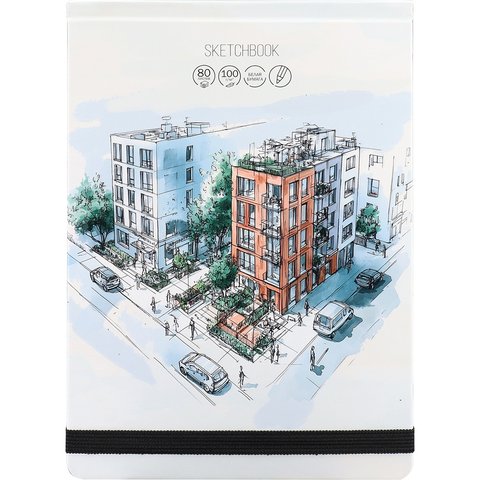 скетчбук А5 80л Архитектурный эскиз 9986