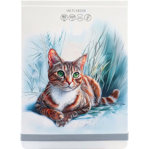 скетчбук А5 80л Кошачий портрет 9985