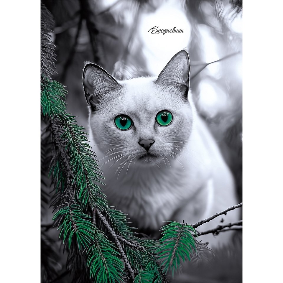 ежедневник А5 недатированный Зеленоглазый кот 6761