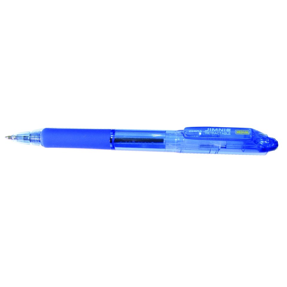 ручка шариковая ZEBRA автоматическая JIMNIE RETRACTABLE синяя резиновая вставка