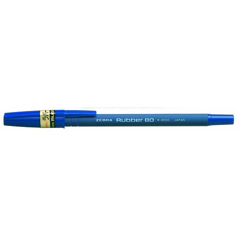 ручка шариковая ZEBRA RUBBER 80 синяя прорезиненный корпус металлический наконечник
