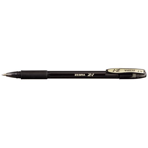 ручка шариковая ZEBRA Z-1 резиновая вставка 4 поколение чернил черная