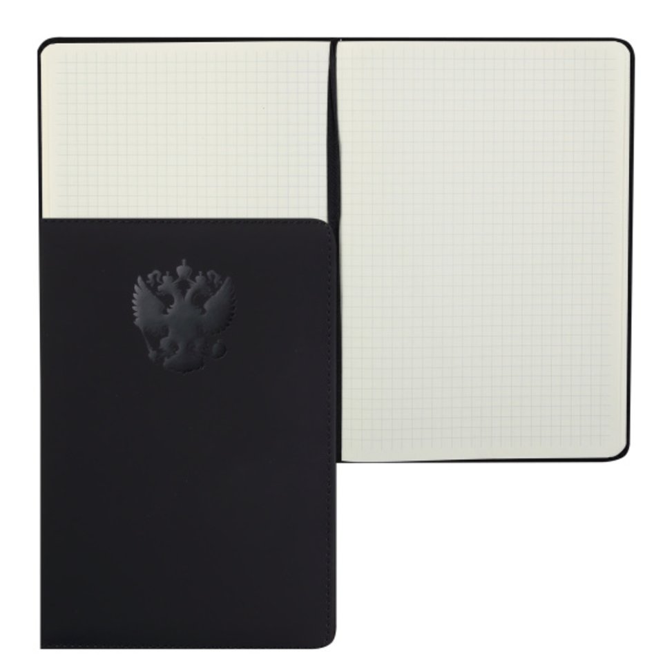 книга для записи А5 80л Emblem черный 2251510