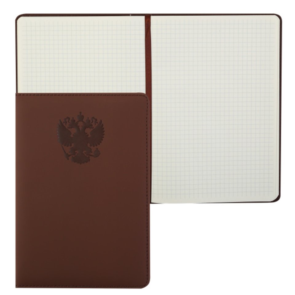 книга для записи А5 80л Emblem коричневый 2251512