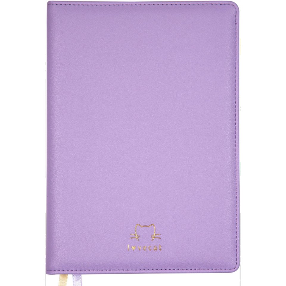ежедневник А5 недатированный I love cat сиреневый 2234308