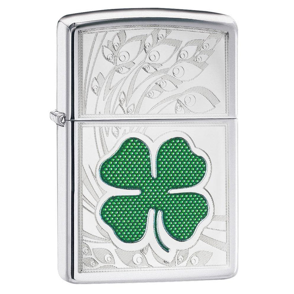 зажигалка zippo 24699 Клевер classic high polish chrome