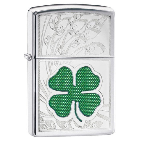 зажигалка zippo 24699 Клевер classic high polish chrome