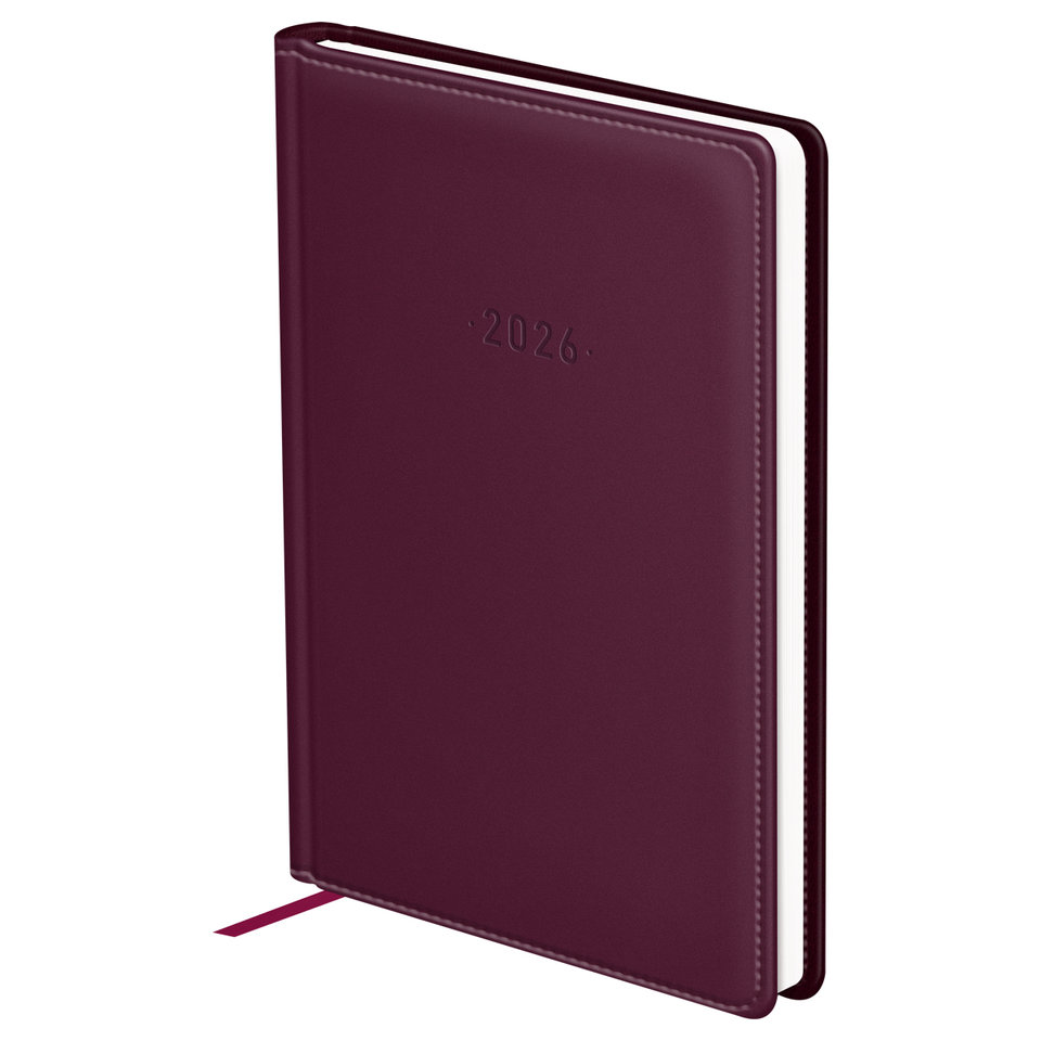 ежедневник А6 датированный Winner бордовый 09358 380090 2026г