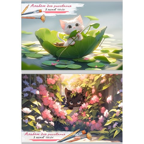 альбом для рисования 8 листов Котенок 8582