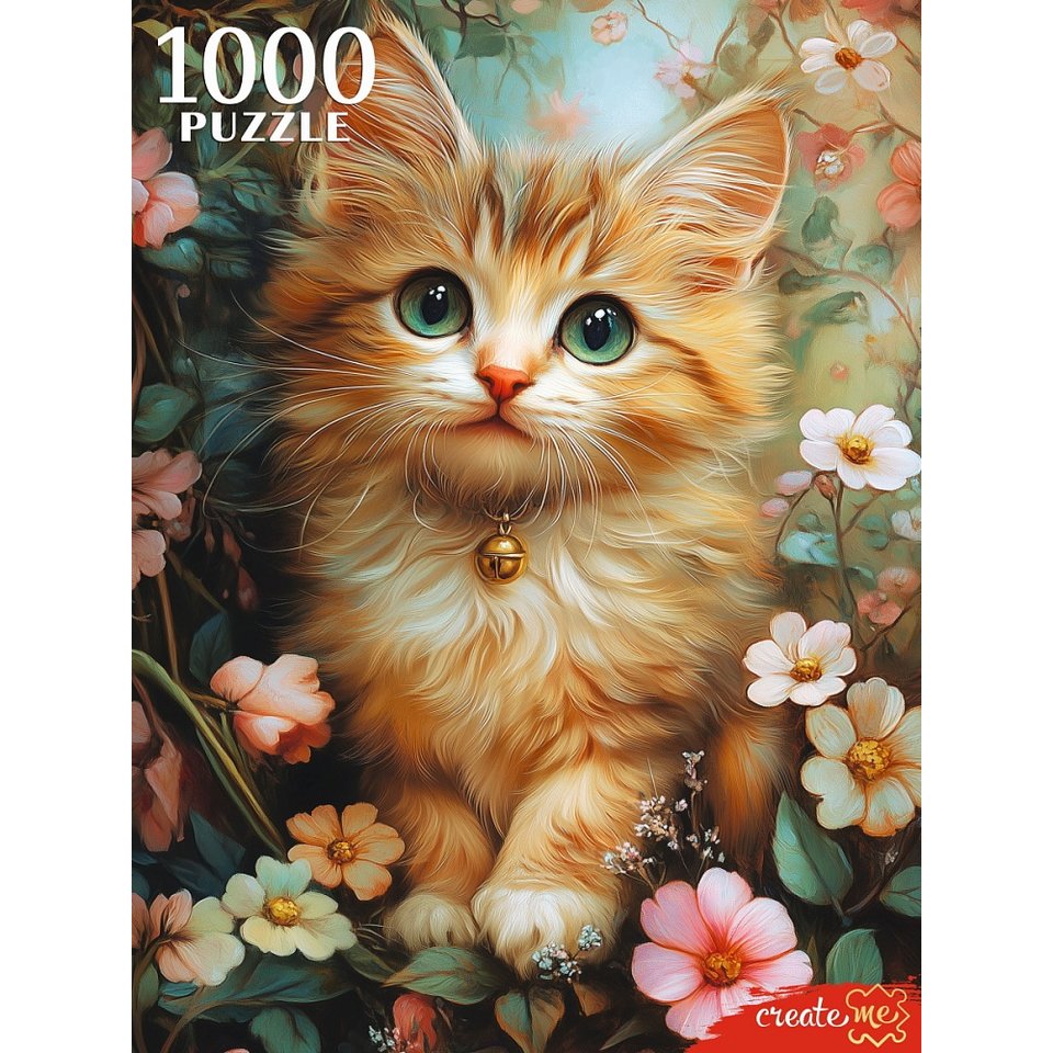 пазлы 1000 Котенок в цветах 8275