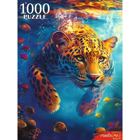 пазлы 1000 Леопард по водой 6634