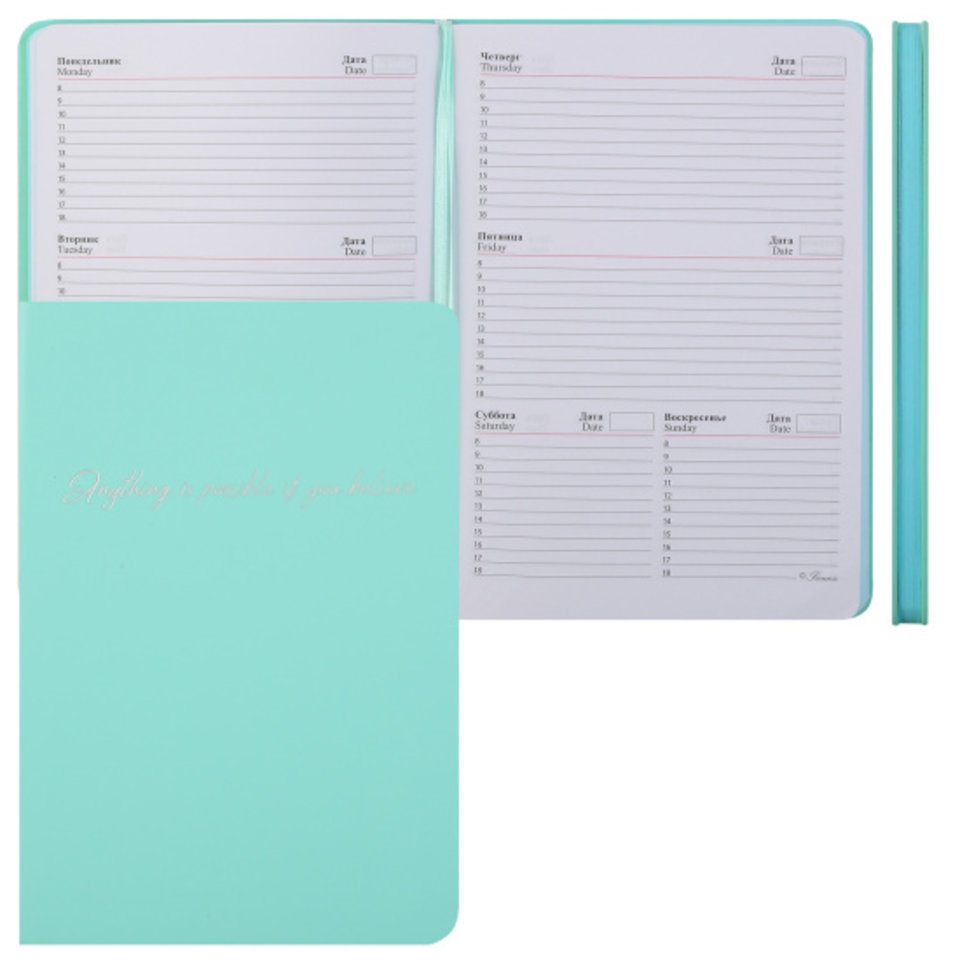 еженедельник А5 недатированный Simply мятный 253095