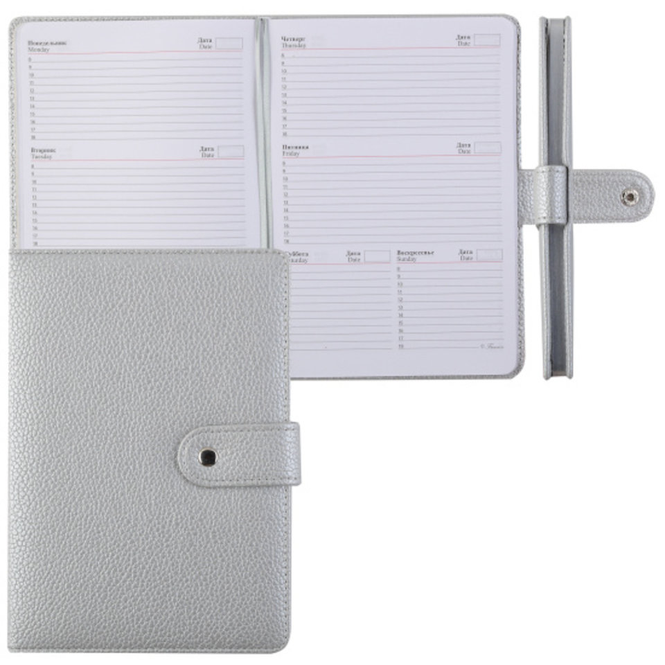 еженедельник А5 недатированный Metallic серебро 253102