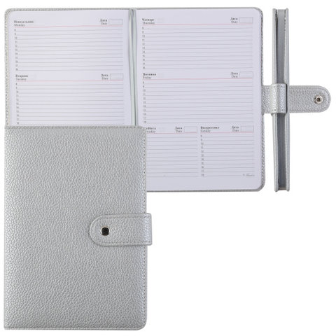 еженедельник А5 недатированный Metallic серебро 253102