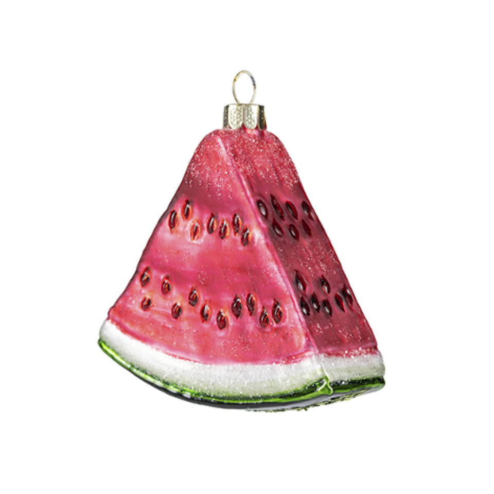 игрушка стеклянная Долька арбуза 8см glt536