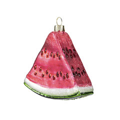 игрушка стеклянная Долька арбуза 8см glt536