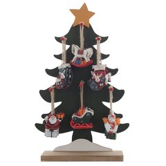 новогоднее украшение деревянное Елка ассорти 822615