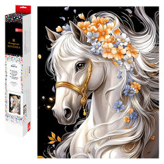 алмазная мозаика Лошадь в цветах 40х50см 70819