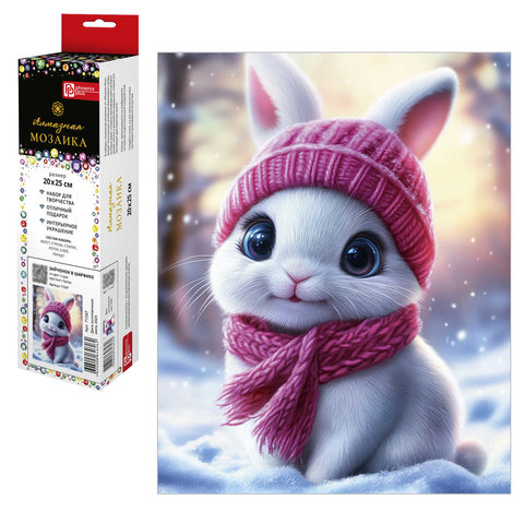 алмазная мозаика Зайчонок в шапочке 20х25см 71347