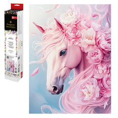 алмазная мозаика Розовый конь 30х40см 71365