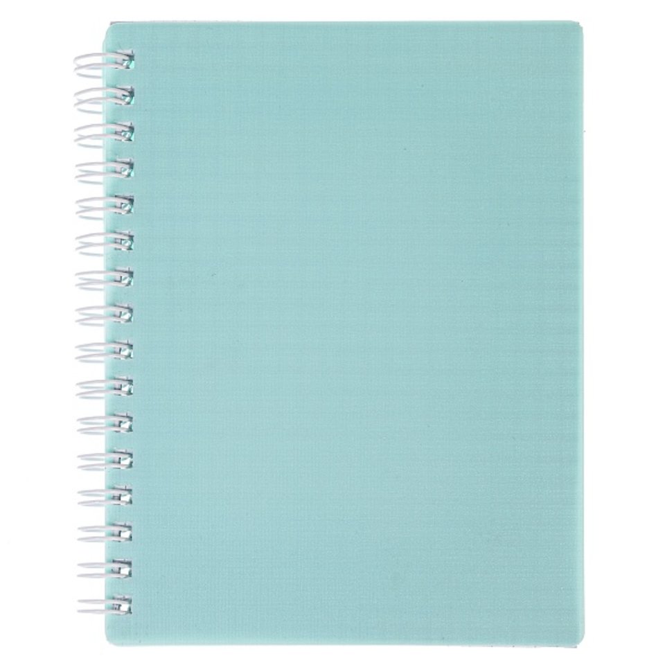 записная книжка А6 80л Canvas бирюза пластик гребень 081654