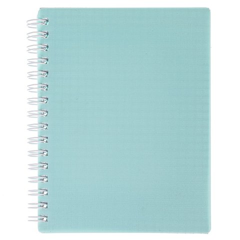 записная книжка А6 80л Canvas бирюза пластик гребень 081654